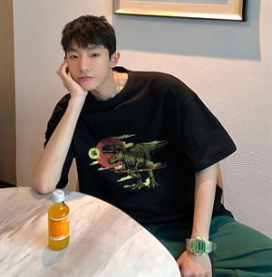 Dinosaur Siyah Unisex Oversize T-shirt