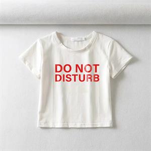Do Not Disturb Baskılı Beyaz Crop