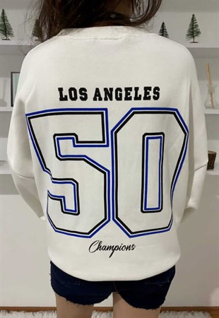 Dodgers Oversize Beyaz Sweatshirt