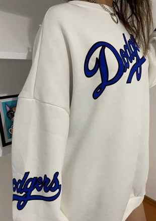 Dodgers Oversize Beyaz Sweatshirt