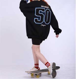 Dodgers Oversize Siyah Sweatshirt