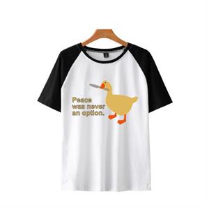 Duck Peace Was Never An Option Baskılı Reglan Kol Beyaz Unisex Oversize T-shirt