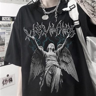 Emo Lightning Angel Unisex Oversize T-shirt