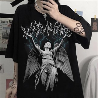 Emo Lightning Angel Unisex Oversize T-shirt
