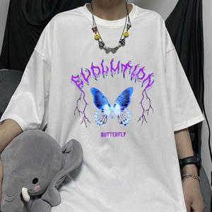 Evolution Butterfly Baskılı Beyaz Unisex Oversize T-shirt