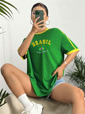 Extra Salaş Brasil Baskılı  (Unisex) T-Shirt
