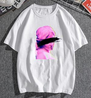 Eyeless Art Baskılı Beyaz Unisex Oversize T-shirt
