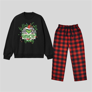 Feeling Grinch Extra Today Baskılı Siyah Unisex Oversize Alt Üst 2 Li Takım