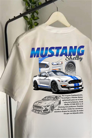 Ferrari & Mustang Retro Baskılı T-shirt
