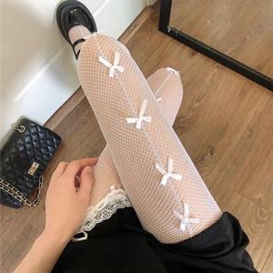 Fiyonk Detay Beyaz Külotlu Çorap