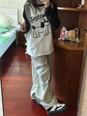 Freedom Dog Reglan Uzun Kollu Baskılı Beyaz T-Shirt