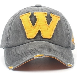 Füme Washington Baskılı Eskitme Tasarım İthal Flexi Snapback Şapka