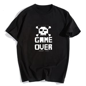Game Over Siyah Unisex Oversize T-shirt