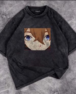 Genshin Impact Yıkmalı Unisex Eskitme T-shirt