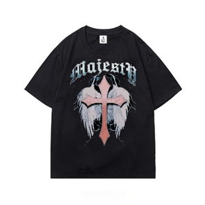 Gothic Hac Street Style Oversize Unisex Siyah T-Shirt