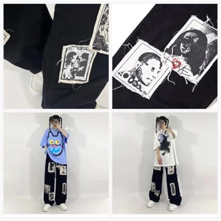 Gothic Punk Distressed Appliques Unisex Eşofman