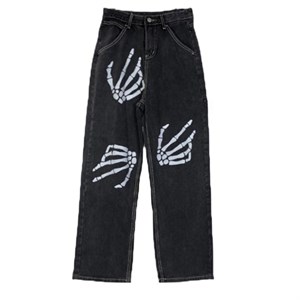 Gothic Skeleton Hand Baskılı Unisex Pantolon