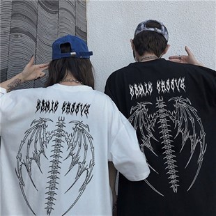 Gothic Tribal Ön Arka Baskı Unisex Oversize T-Shirt
