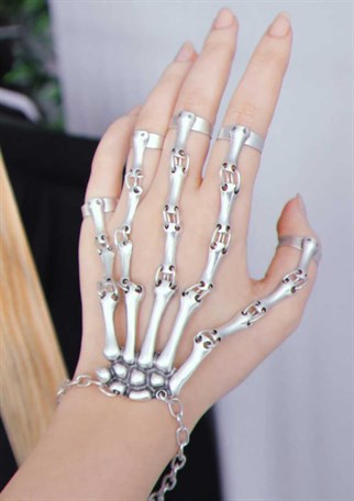 Gotik Gümüş Renk İskelet Şahmeran