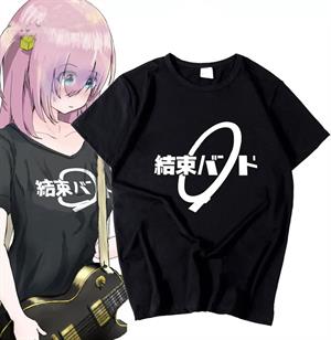 Gotou Hitori Baskılı Siyah Unisex Oversize T-shirt