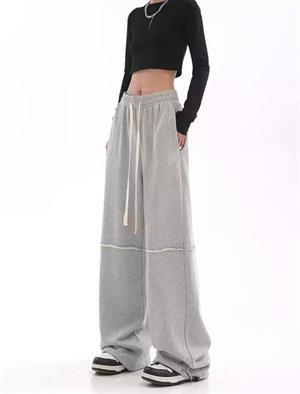Gri Unisex Line Detail Wide Leg Tracksuit