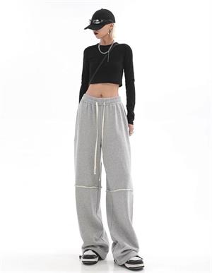 Gri Unisex Line Detail Wide Leg Tracksuit