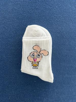 Gumball Anais Unisex Beyaz Kolej Çorap