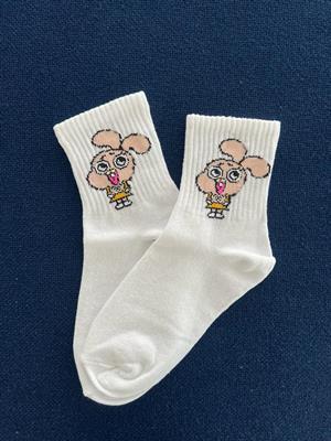 Gumball Anais Unisex Beyaz Kolej Çorap