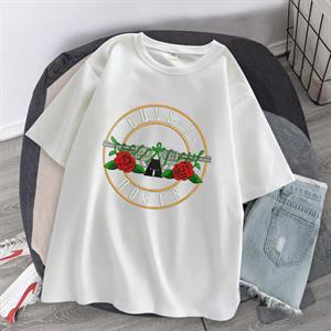 Guns N Roses Baskılı Beyaz Unisex Oversize T-shirt