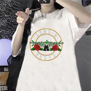 Guns N Roses Baskılı Beyaz Unisex Oversize T-shirt