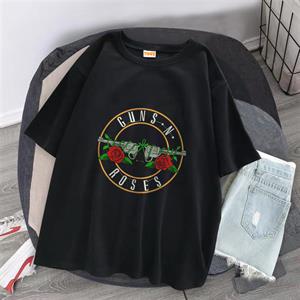 Guns N Roses Baskılı Siyah Unisex Oversize T-shirt