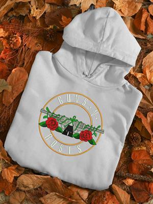 Guns N Roses Beyaz Kapüşonlu Sweatshirt