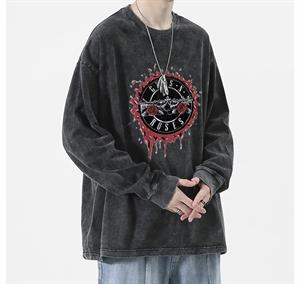 Guns N Roses Bloody Logo Baskılı Yıkamalı Vintage Unisex Oversize Bisiklet Yaka Sweatshirt