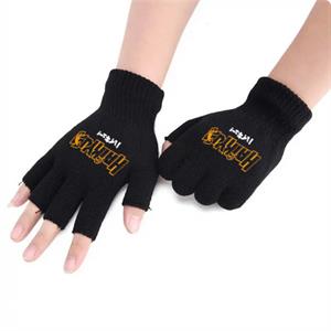 Haikyuu Baskılı Unisex Siyah Kesik Çift Eldiven