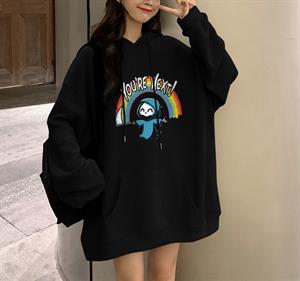 Halloween You Are Next Siyah Unisex Oversize Kapüşonlu Sweatshirt