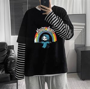 Halloween Youre Next Baskılı Fake Sleeves Unisex Siyah T-shirt