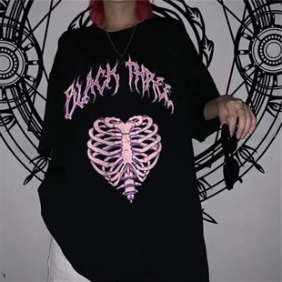 Harajuku Gothic Black Three Cage Oversize Unisex T-shirt
