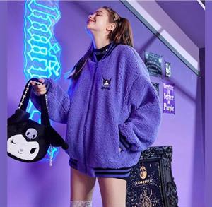 Harajuku Gothic Kuromi Peluş Fermuarlı Ceket