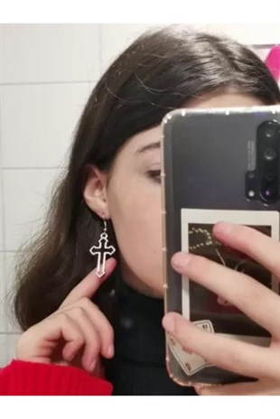 Harajuku Gothic Punk Haç Küpe