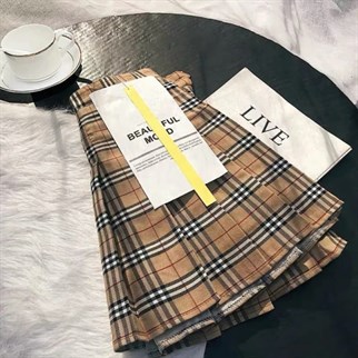 Harajuku Krem Rengi Ekoseli Etek
