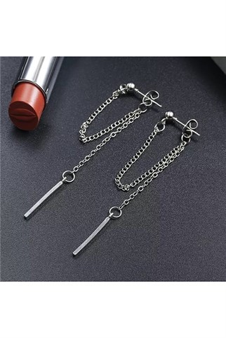 Harajuku Punk Geometrik Zincirli Paslanmaz Çelik Unisex Küpe