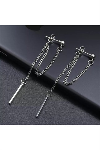 Harajuku Punk Geometrik Zincirli Paslanmaz Çelik Unisex Küpe