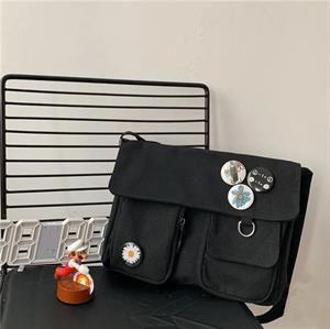 Harajuku Unisex Cepli Unisex Siyah Postacı Çantası