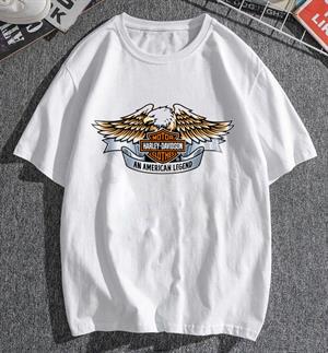 HD Motorcycle Baskılı Beyaz Unisex Oversize T-shirt