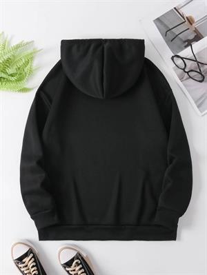 Heart İs Mine But Fullof You Siyah Kapşonlu Sweatshirt 