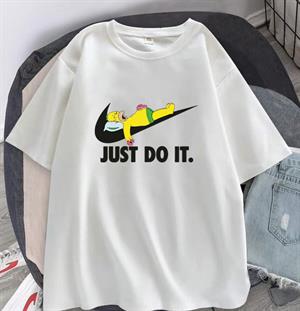 Homer Simpson Baskılı Beyaz Unisex Oversize T-shirt