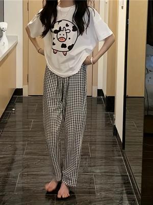 İnek Desenli Oversize Unisex T-shirt