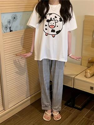 İnek Desenli Oversize Unisex T-shirt