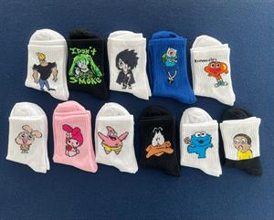Johnny Bravo Unisex Beyaz Kolej Çorap