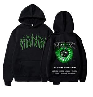 K-Pop Stray Kids Maniac Siyah Kapşonlu Hoodie Sweatshirt 